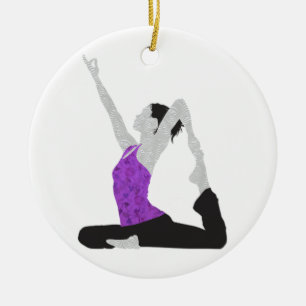 Yoga poserar julgransprydnad keramik