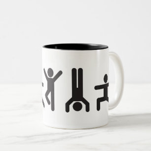 Yoga poserar kaffemuggen Två-Tonad mugg