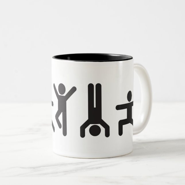 Yoga poserar kaffemuggen Två-Tonad mugg (Framsida höger)