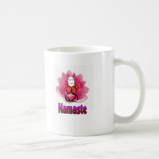 Yoga poserar med lotusblommablomman "Namaste ", Kaffemugg