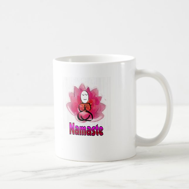 Yoga poserar med lotusblommablomman "Namaste ", Kaffemugg (Höger)