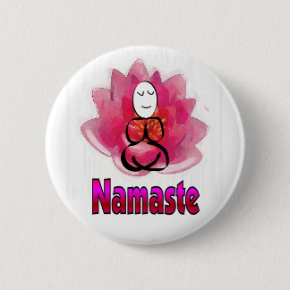 Yoga poserar med lotusblommablomman "Namaste ", Knapp