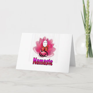 Yoga poserar med lotusblommablomman "Namaste ", Kort