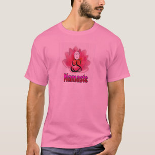 Yoga poserar med lotusblommablomman "Namaste ", T-shirt