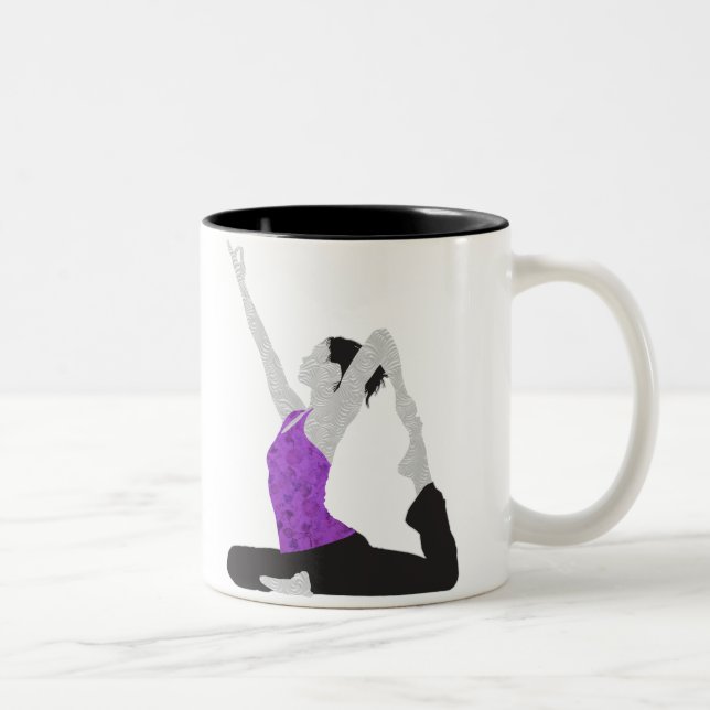 Yoga poserar muggen Två-Tonad mugg (Höger)
