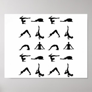 Yoga poserar poster