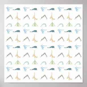 Yoga poserar silhouettemindfulnessmeditation poster