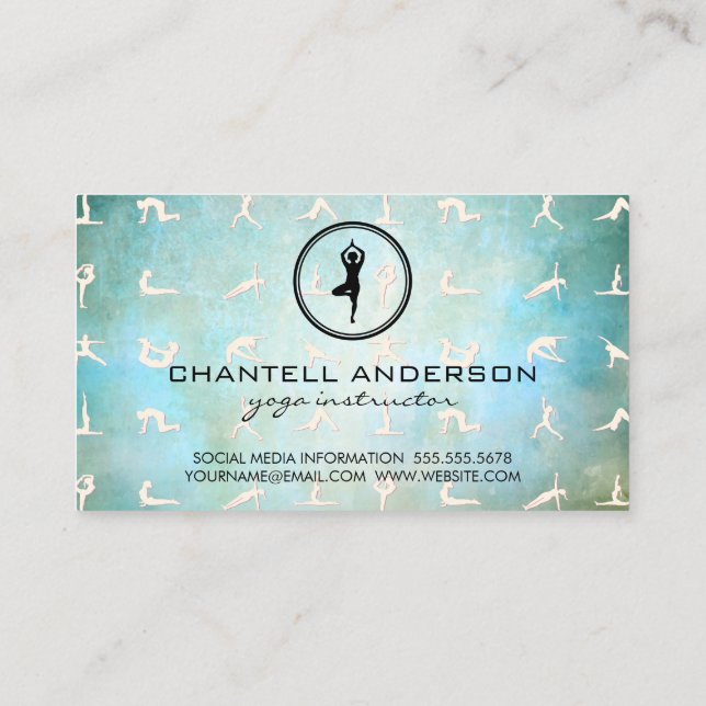 Yoga Poses | Health Hälsa Visitkort (Baksida)