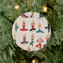 Yoga Poses jul Ornament