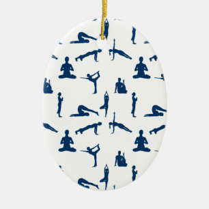 Yoga Poses Julgransprydnad Keramik