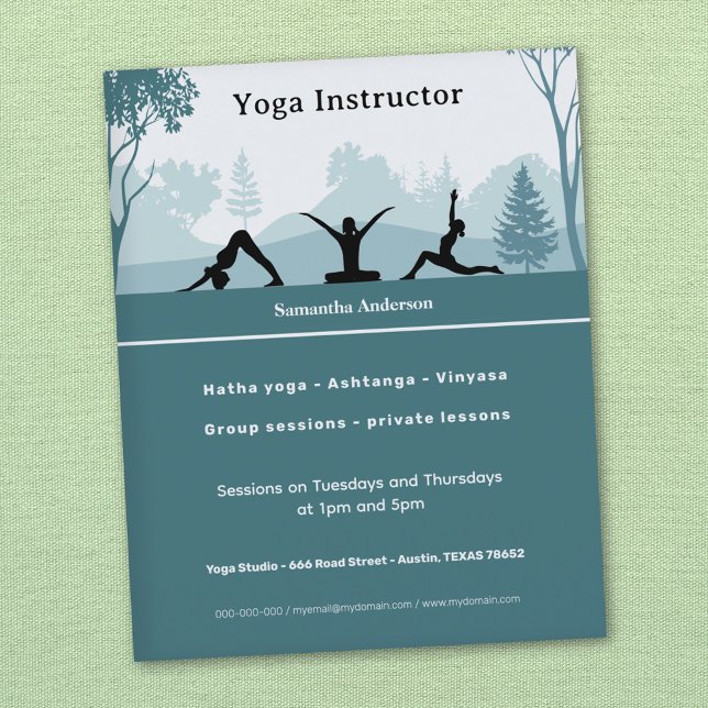 Yoga Poses & Ligcape - Yoga Instructor Flygblad (Yoga Poses & Landscape - Yoga Instructor Flyer)