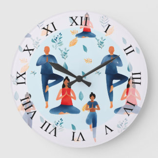 Yoga Poses, Meditation, New Age Art Stor Klocka