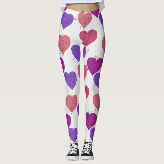 Yoga poses pattern | Yoga seamless pattern 1 Leggings (Framsida)