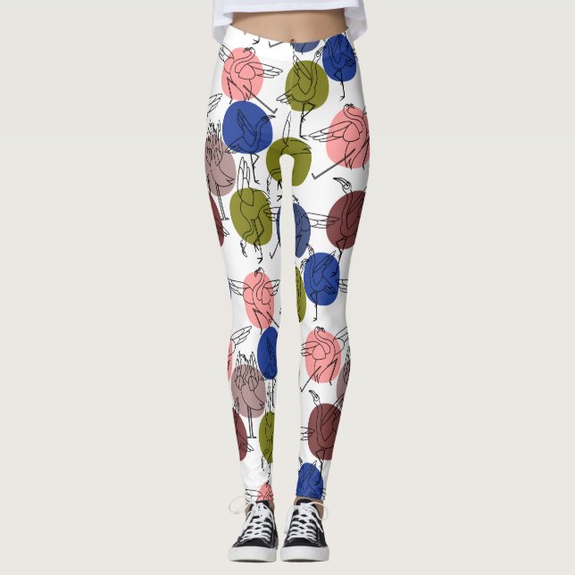 Yoga poses pattern | Yoga seamless pattern 34 Leggings (Framsida)