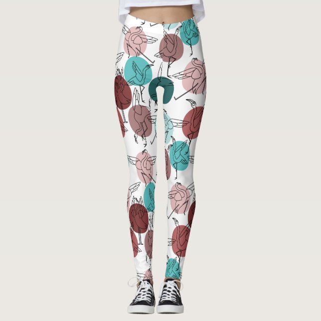 Yoga poses pattern | Yoga seamless pattern 41 Leggings (Framsida)
