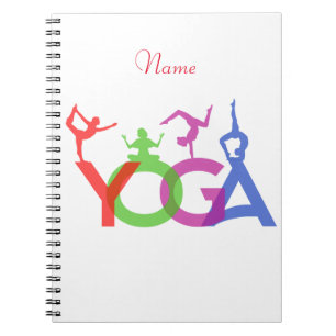 Yoga Poses Silhouettes Thunder_Cove Anteckningsbok