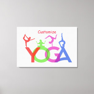 Yoga Poses Silhouettes Thunder_Cove Canvastryck