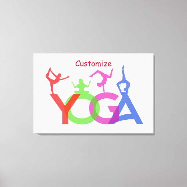 Yoga Poses Silhouettes Thunder_Cove Canvastryck (Framsida)