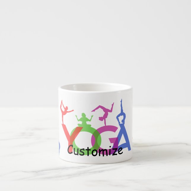 Yoga Poses Silhouettes Thunder_Cove Espressomugg (Framsidan)