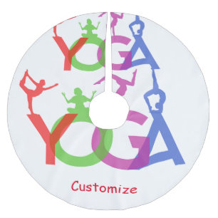 Yoga Poses Silhouettes Thunder_Cove Julgransmatta Borstad Polyester