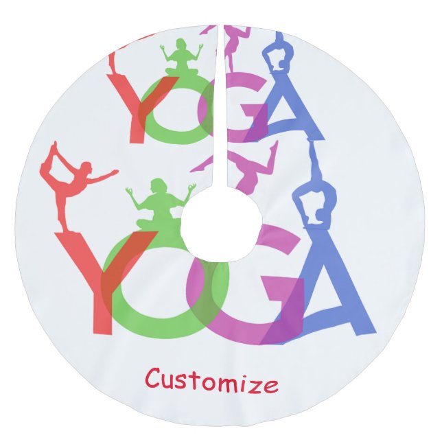 Yoga Poses Silhouettes Thunder_Cove Julgransmatta Borstad Polyester (Framsidan)