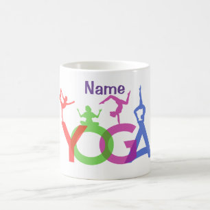 Yoga Poses Silhouettes Thunder_Cove Kaffemugg