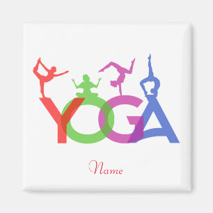 Yoga Poses Silhouettes Thunder_Cove Magnet