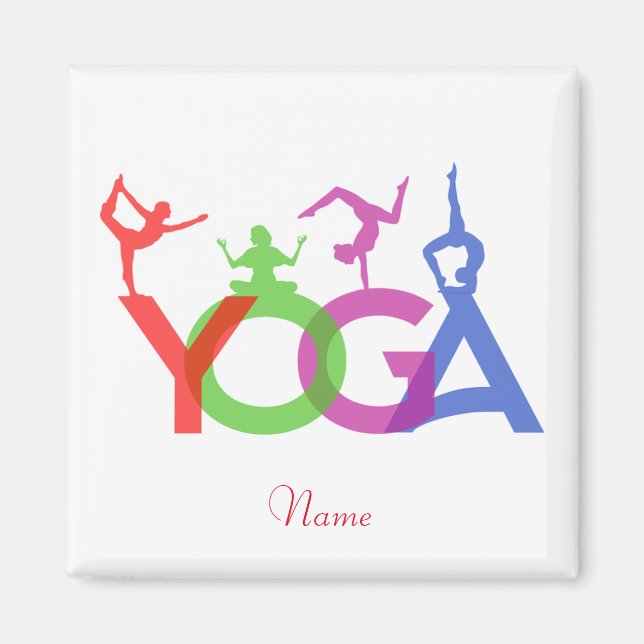 Yoga Poses Silhouettes Thunder_Cove Magnet (Framsidan)