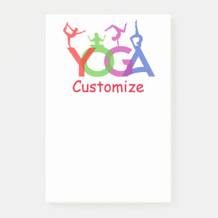 Yoga Poses Silhouettes Thunder_Cove Post-it Block