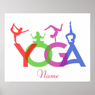 Yoga Poses Silhouettes Thunder_Cove Poster