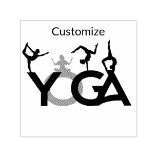 Yoga Poses Silhouettes Thunder_Cove Självfärgande Stämpel