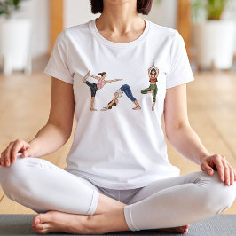 Yoga Poses Workout Fitness Balance Kvinnor T Shirt