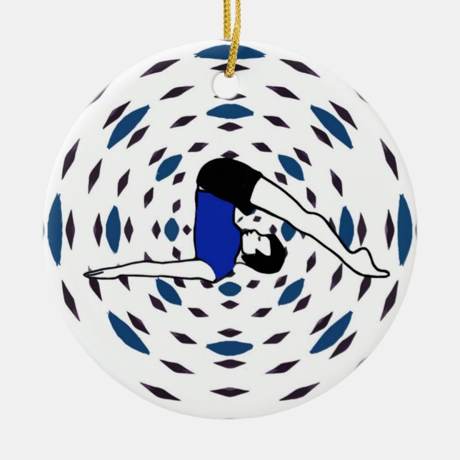 Yoga Poses - Yoga Julafton Ornaments Julgransprydnad Keramik (Framsidan)