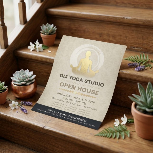 YOGA Position Instruktör Studio Öppet Hus ZEN Symb Reklamblad (Skapare uppladdad)