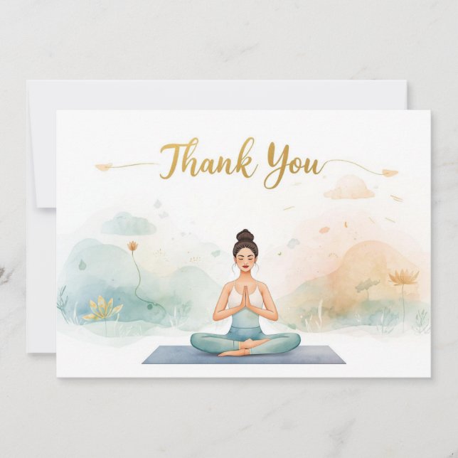 Yoga Position Thank You Card Tack Kort (Framsida)