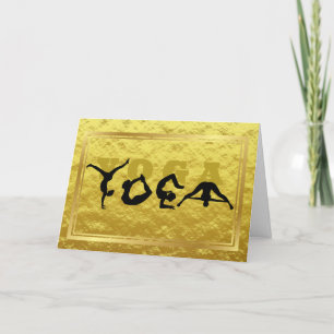 Yoga Positions Golden Greeting Card Kort
