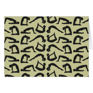 Yoga Positions Silhouettes Hälsningskort