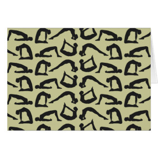 Yoga Positions Silhouettes Hälsningskort