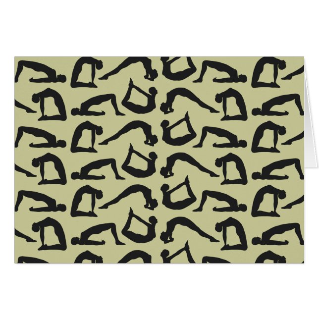 Yoga Positions Silhouettes Hälsningskort (Framsidan Horizontal)