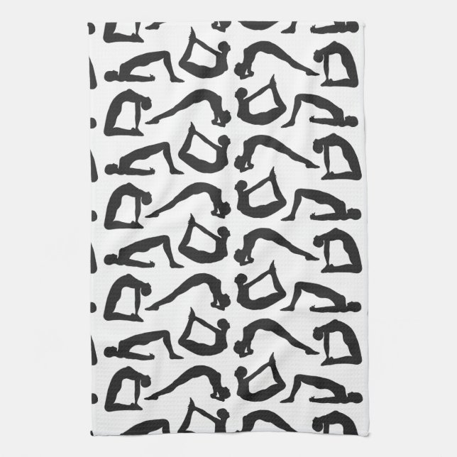 Yoga Positions Silhouettes Kökshandduk (Vertikal)