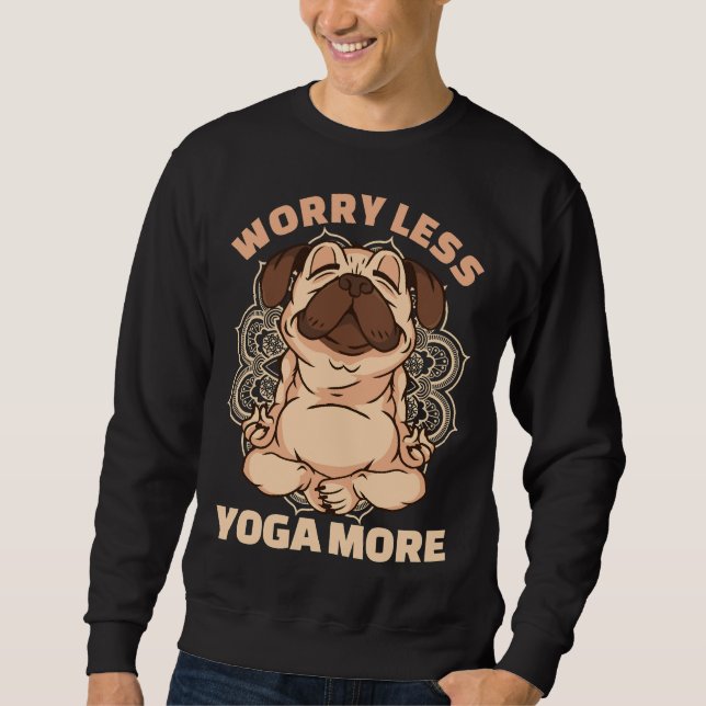 Yoga Pug Gift Lång Ärmad Tröja (Framsida)