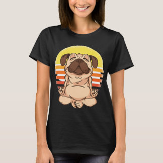 Yoga Pug Hund Meditation T Shirt