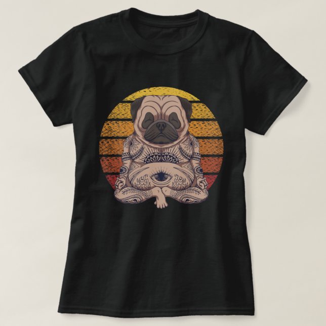Yoga Pug T-Shirt (Design framsida)