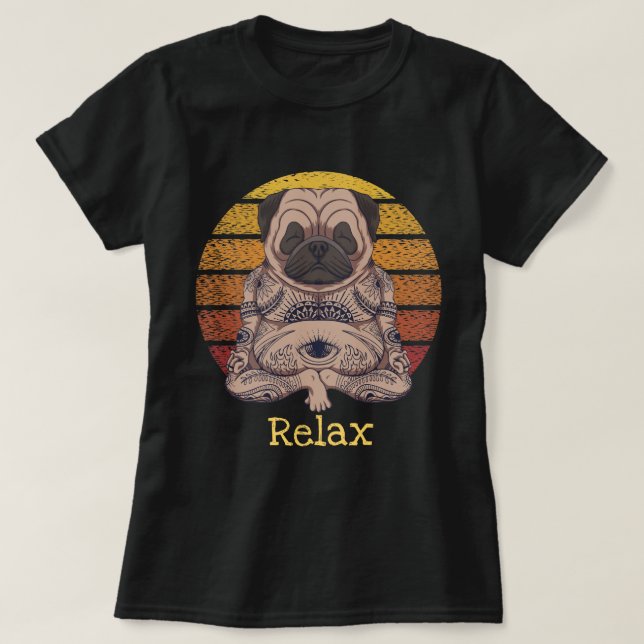 Yoga Pug T Shirt (Design framsida)