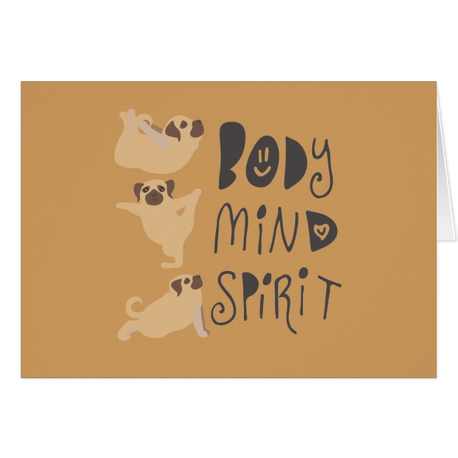 Yoga Pugs Hälsningskort (Framsidan Horizontal)