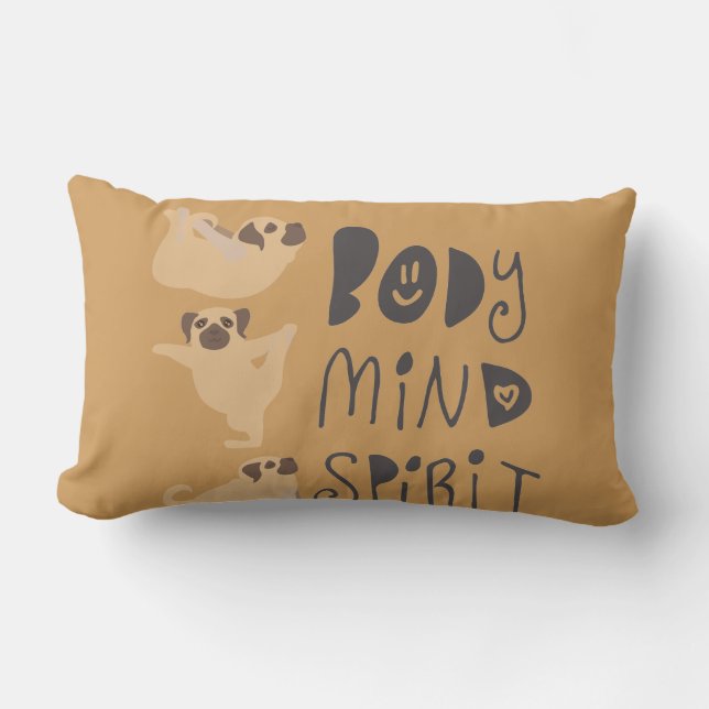 Yoga Pugs Lumbarkudde (Framsida)