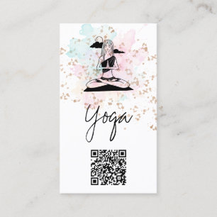*~*Yoga QR AP33 Rainbow Andlig Cloud Visitkort