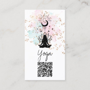 *~*Yoga QR AP33 Rainbow Andlig Lotus Visitkort