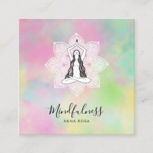 *~* Yoga QR Meditation Mindfulness Mandala Goddess Fyrkantigt Visitkort