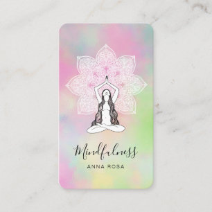 *~* Yoga QR Meditation Mindfulness Mandala Goddess Visitkort
